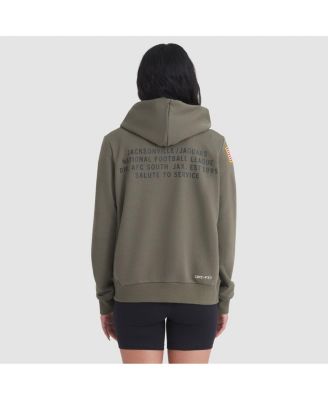 Women's Olive Jacksonville Jaguars 2025 Salute to Service Sideline Standard Issue Dri-FIT Hoodie