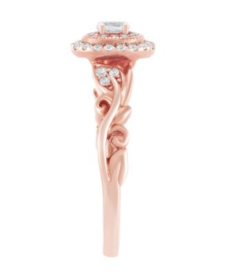 Diamond Halo Ring (1/3 ct. t.w.) in 14k Rose Gold