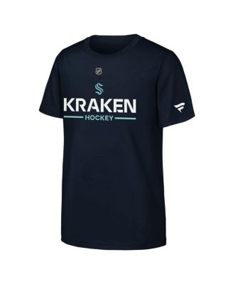 Big Boys and Girls Navy Seattle Kraken Authentic Pro Wordmark T-Shirt