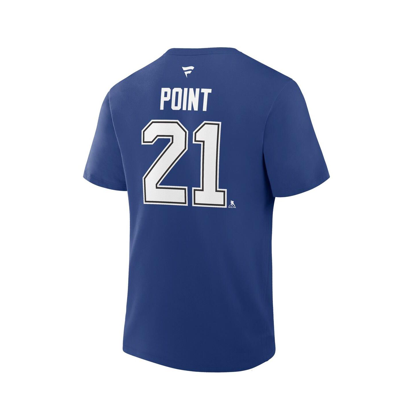 Мужская футболка Fanatics Brayden Point Blue Tampa Bay Lightning Authentic Stack Name & Number — фото 3
