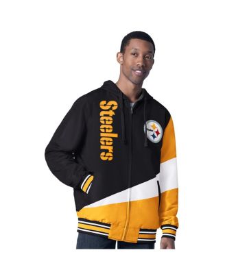 Men's Black/Charcoal Pittsburgh Steelers Dual Threat Reversable Full-Zip Hooded Jacket