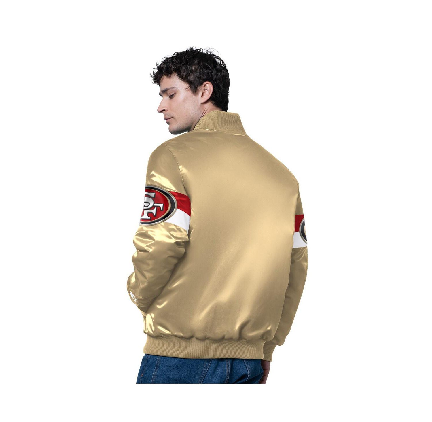 Men's Gold San Francisco 49ers Triple Option Full-Snap Varsity Jacket