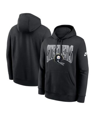 Men's Black Pittsburgh Steelers Full Blitz Club Fleece Pullover Hoodie