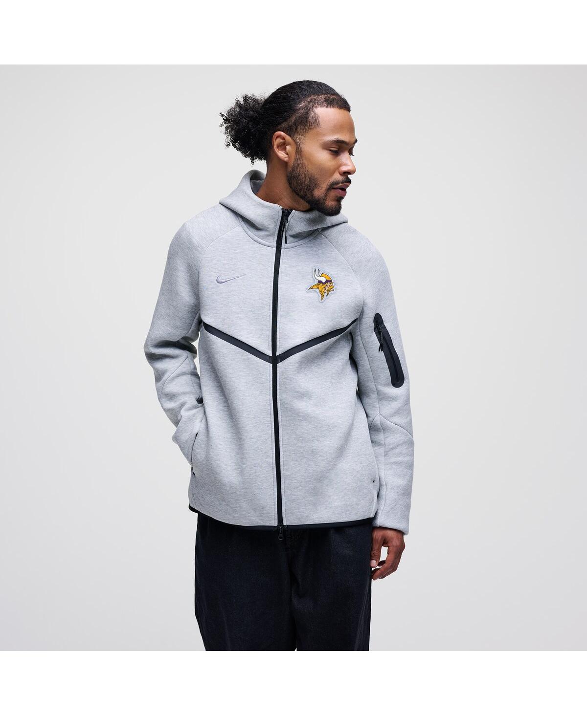 Nike Men's Heather Gray Minnesota Vikings Tech Fleece Full-Zip Windrunner Hoodie
