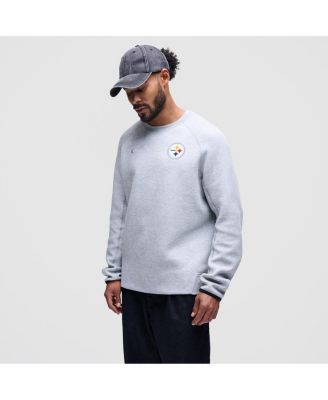 Men's Heather Gray Pittsburgh Steelers Tech Fleece Raglan Sweatshirt