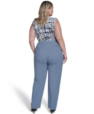 Plus Size Scuba Full Length Crepe Pants