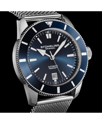 Mens Marinier 4079 Automatic 42 mm Dive Watch with Sunray Dial and Mesh Bracelet