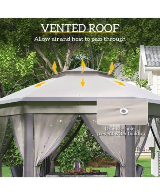 13' x 13' Pop Up Gazebo with 6 Zippe Mesh Netting,