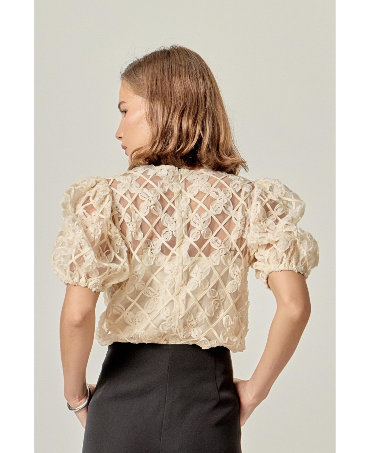 English Factory Women's Floral Texture Top