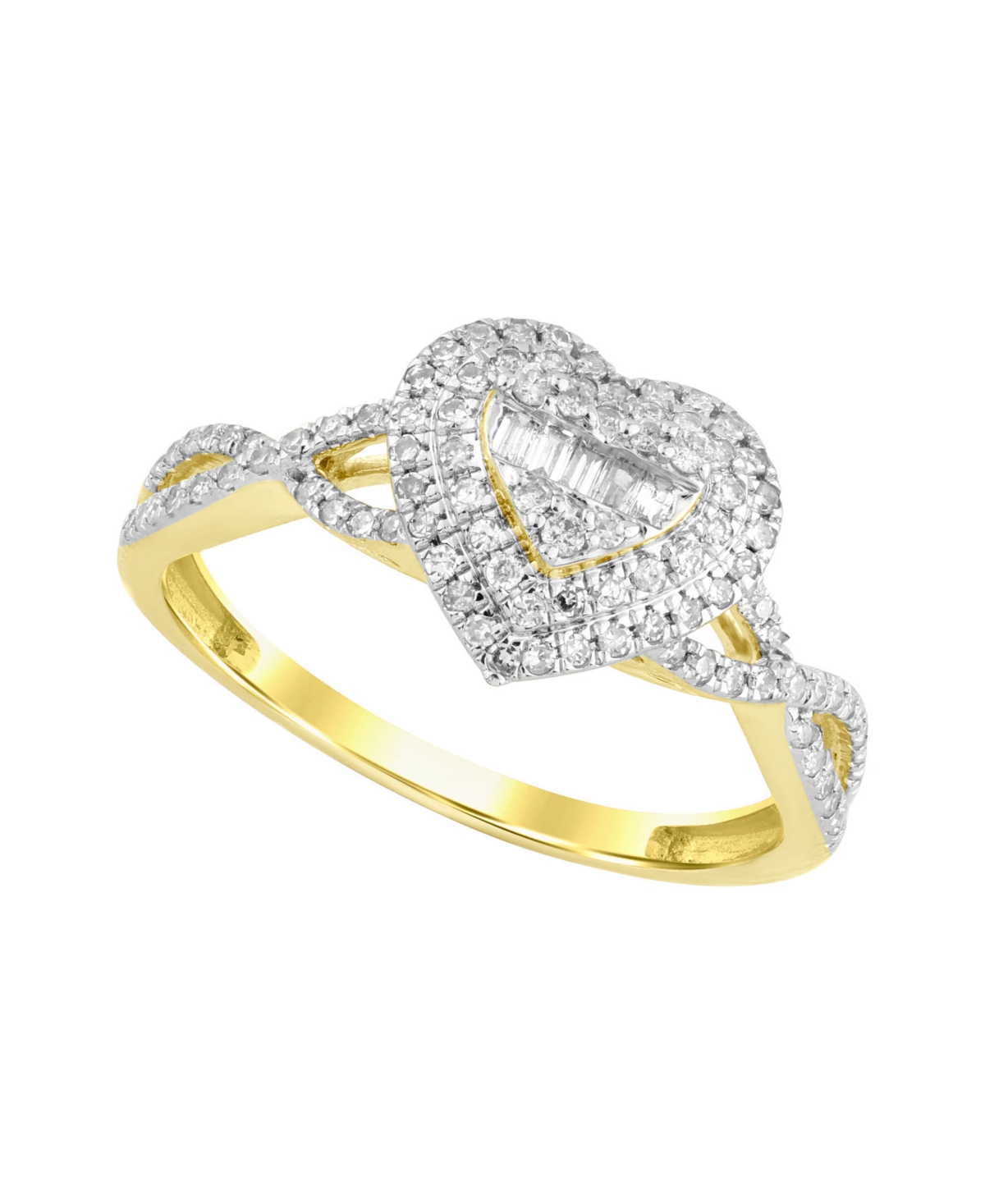 Macy's White Baguette Diamond Ring (1/3 ct. t.w.) in 10k Yellow Gold - Yellow Gold