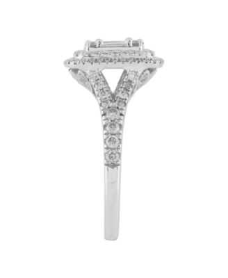 Diamond Round & Baguette Ring (1 ct. t.w.) in 10k White Gold