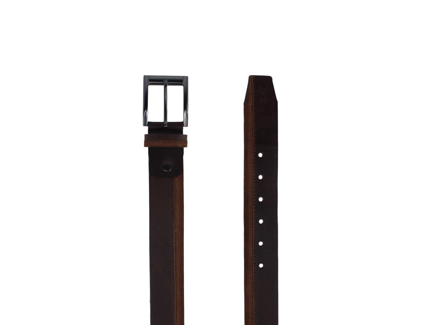 Мужской ремень TRAFALGAR Santiago Mixed Genuine Leather Stitched 38mm Casual Belt, цвет: Коричневый — фото 3