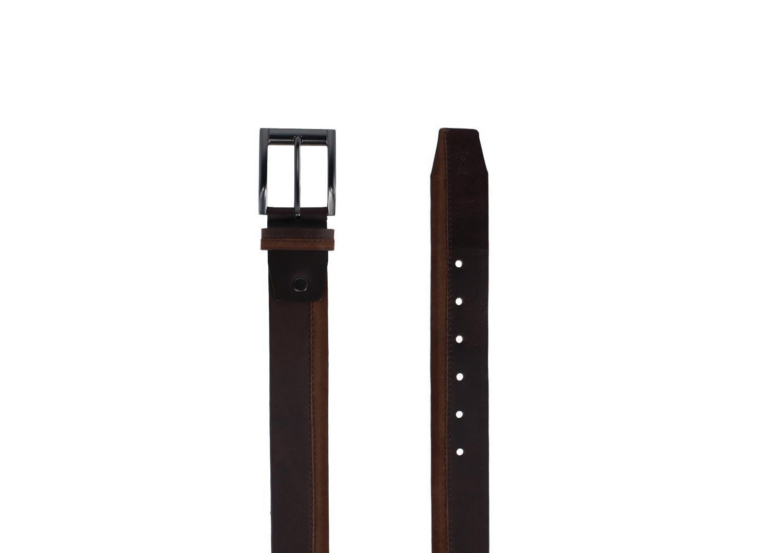 Men's Santiago Mixed Genuine Leather Stitched 38mm Casual Belt