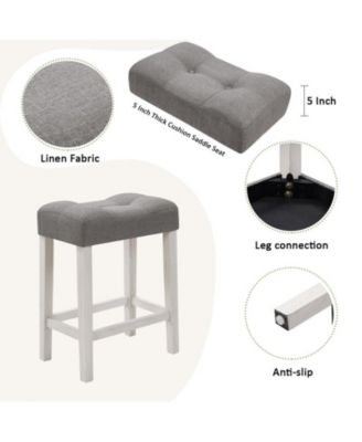 4-Piece Outlet Bar Set with Multi-Function Sofa Back Table and 3 Padded Stools