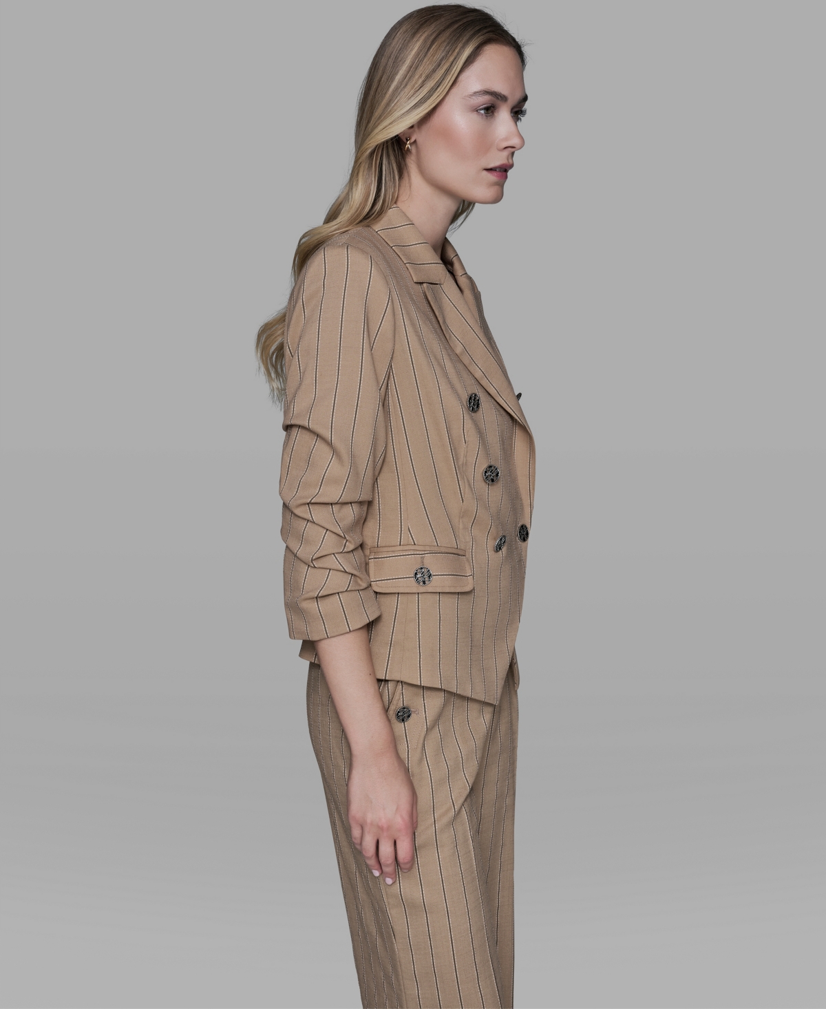 Karl Lagerfeld Paris Women's Striped Collar Blazer