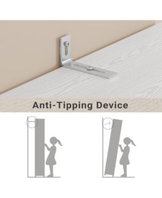 White Wardrobe Closet with Mirror and Doors, Drawers and Shelves, Wooden Armoire Storage Cabinet with Hanging Rod for Bedroom