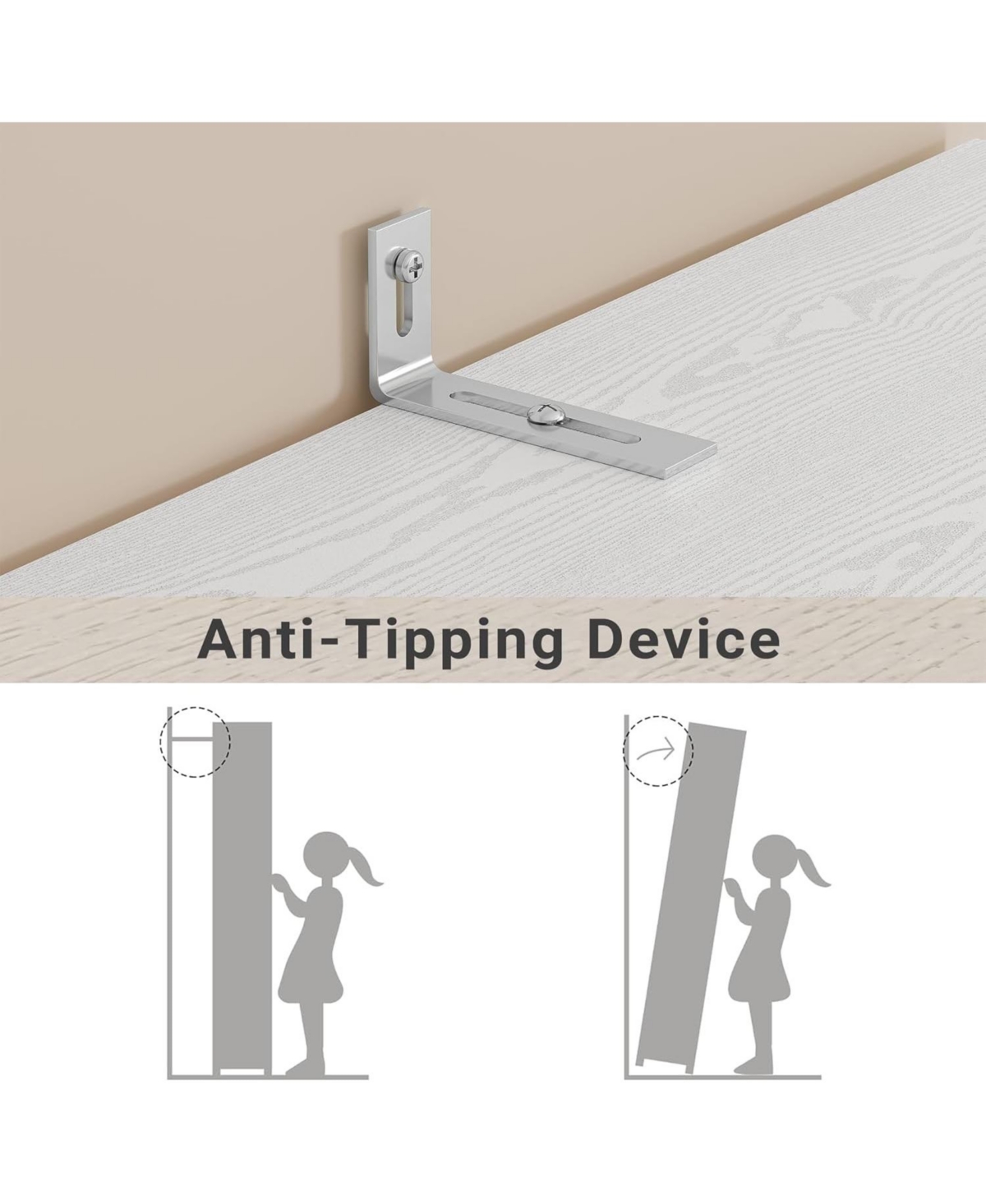 White Wardrobe Closet with Mirror and Doors, Drawers and Shelves, Wooden Armoire Storage Cabinet with Hanging Rod for Bedroom