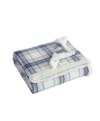 CLOSEOUT! Plaid Cotton Yarn Dye Flannel Reversible Throw, 60" x 50"