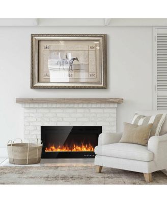 40-Inch Electric Fireplace Recessed with Thermostat