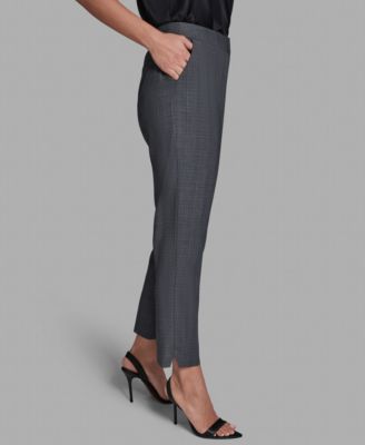 Women's Plaid High-Rise Slim-Leg Ankle Pants