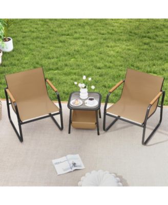 3 Pieces Patio Furniture Set Outdoor Bistro Conversation Set