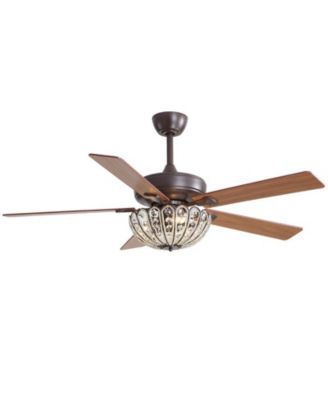 52-inch Elegant and Simple Brown 5-Blade Flush Mount with Remote Control and Timer Functions
