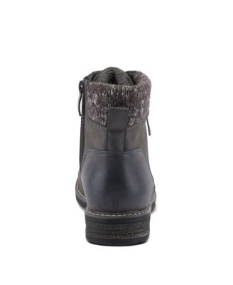 Women s Jadelyn Hiker-Inspired Lace-Up Boots with Sweater Collar and Zipper