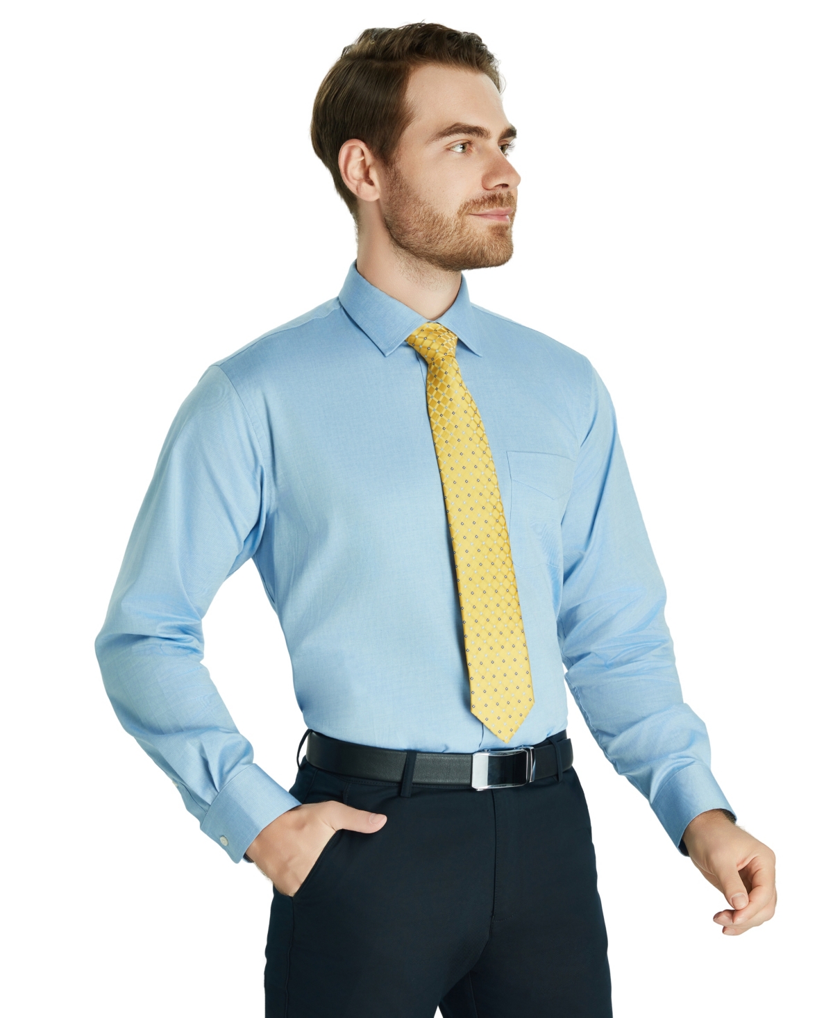 Club Room Men's Pinpoint Solid Dress Shirt, Macy's Exclusive