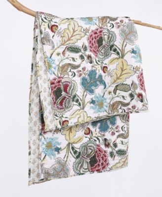 Angelica Spring Jacobean Floral Quilted Throw, 50" x 60"