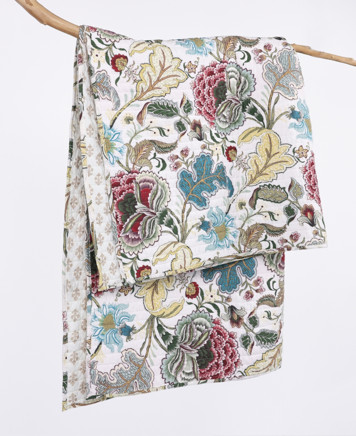 Levtex Angelica Spring Jacobean Floral Quilted Throw, 50" x 60"