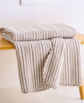 Martha Stripe Reversible Quilted Throw, 50" x 60"