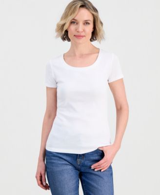 Jeans Women's Cotton Short-Sleeve Scoop-Neck Tee