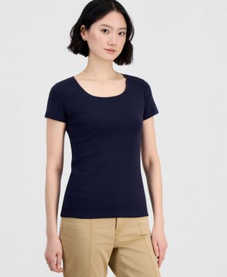 Women's Cotton Short-Sleeve Scoop-Neck Tee