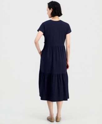 Women's Cotton Tiered Midi Dress
