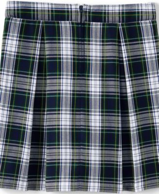 Big Girls School Uniform Plaid Skort Top of Knee
