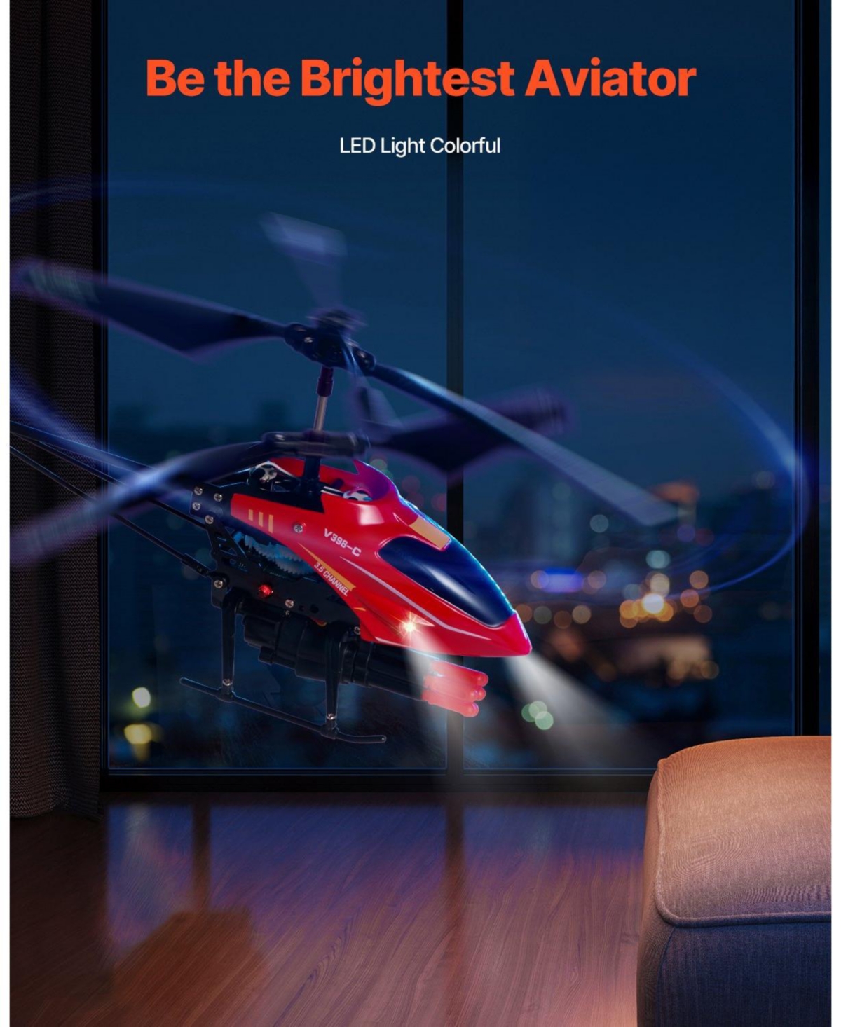 Mecale Rc Helicopter, 2.4GHz Flying 3.5-Channel with Shooting Mode, Altitude Hold, Led Lights, Toy for Kids 14