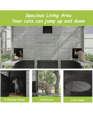 Large Cat Run Cat House, Cage Large Catio Kitty Enclosures, Walk in Cat Condo Playpen -Super Large
