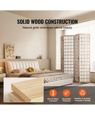4-Panel Folding Japanese Room Divider for Indoor Privacy