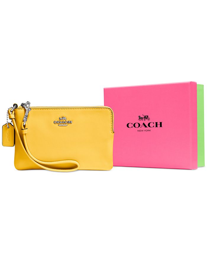 COACH BOXED CORNER ZIP WRISTLET IN SMOOTH LEATHER & Reviews - Handbags & Accessories - Macy's