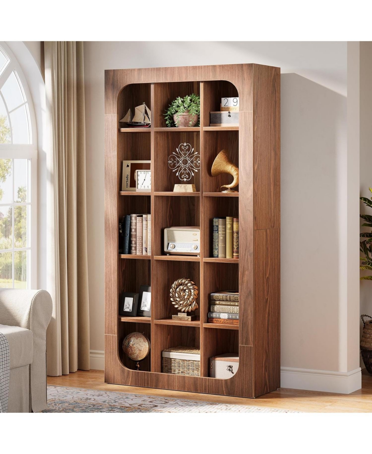 Tribesigns 70.8-Inch Tall Kitchen Pantry, Rustic Cube Cabinet with 15 Open Shelves