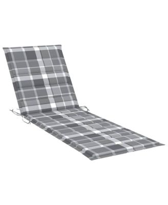 Patio Solid Acacia Wood Sun Lounger with Cushion