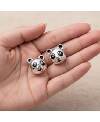 Two-Tone Sterling Silver Koala Panda Charm Bead Set of 2 Fits European Bracelet Jewelry