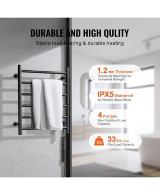 6-Bar Wall Mounted Heated Bathroom Rack Towel Warmer Rack