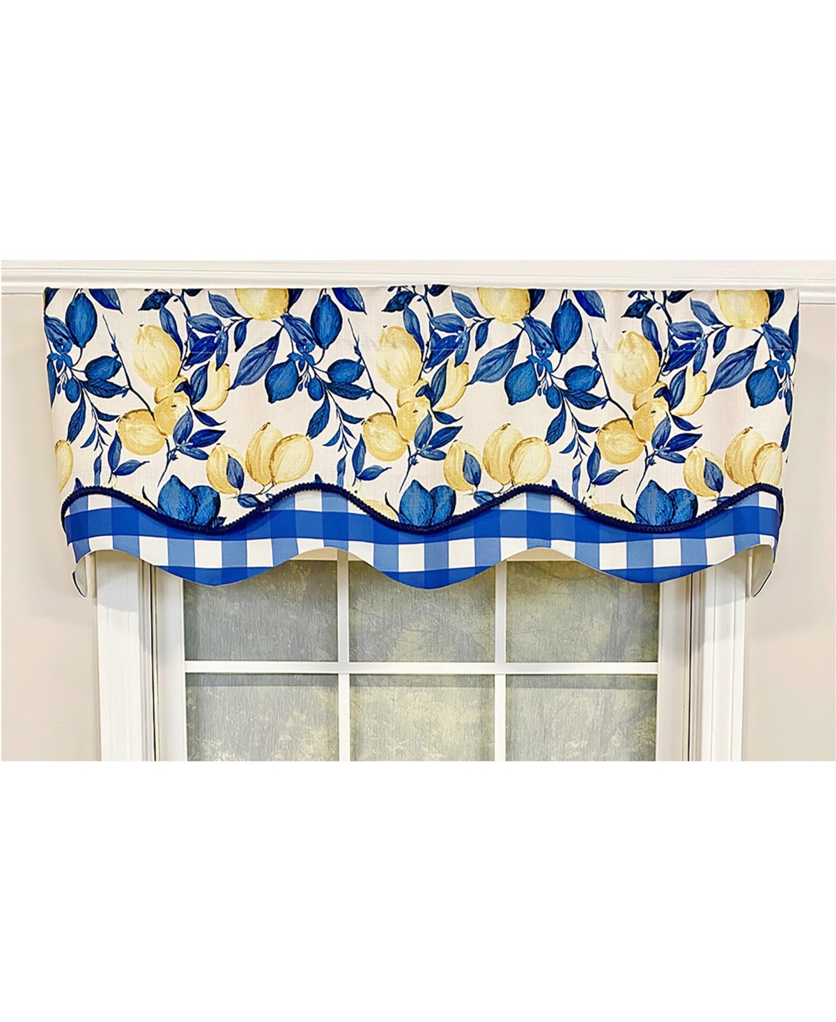 Rlf Home El Limon Glory Valance 3" Rod Pocket, Layered, Trimmed