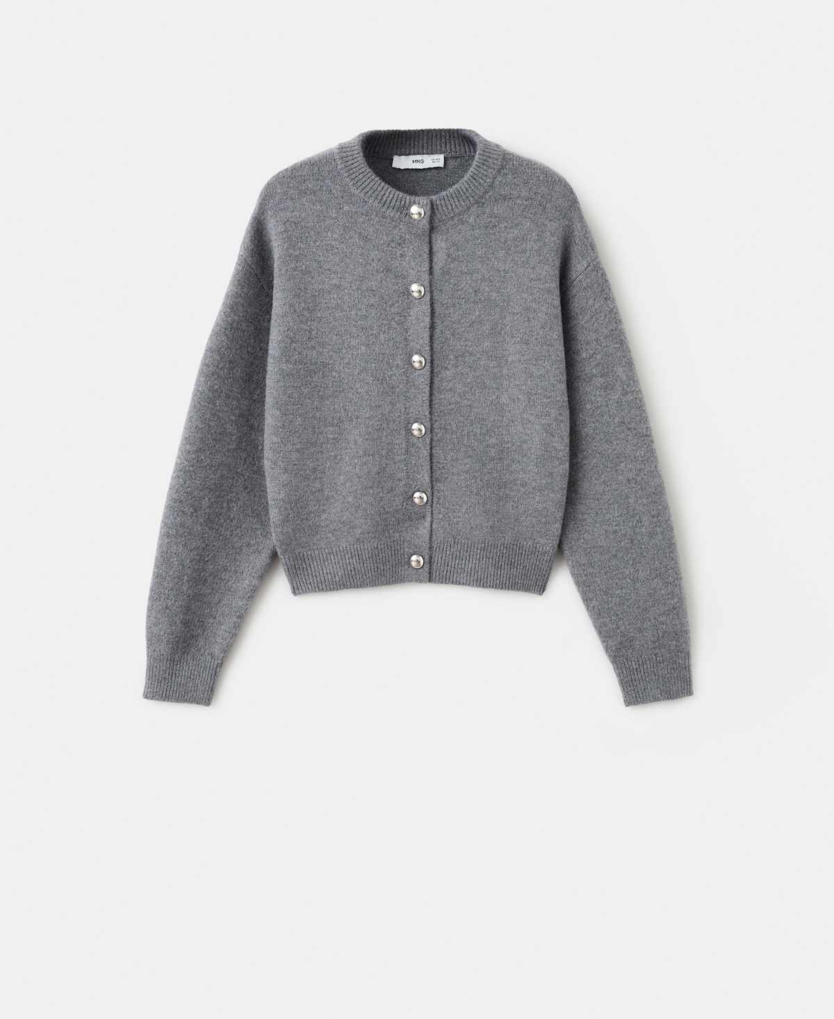 Mango Women's Buttons Chunky-knit Cardigan In Gray