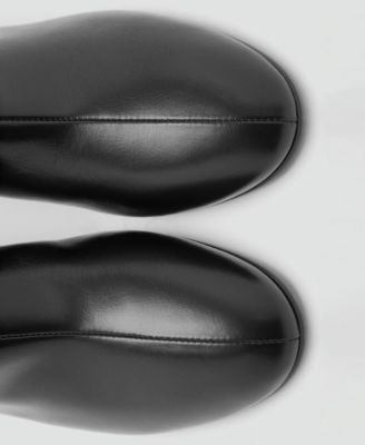 Women's Block Heel Leather Ankle Boots