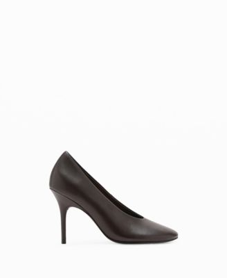 Women's Round-Toe Leather High-Heeled Shoes