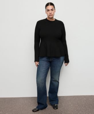 Women's Ribbed Peplum Sweater