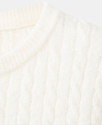 Women's Short-Sleeved Cable-Knit Sweater