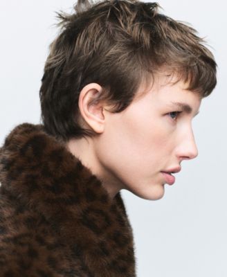 Women's Leopard Fur-Effect Coat